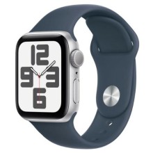 Смарт-часы Apple Watch SE GPS 40mm Silver Aluminium Case with Storm Blue Sport Band - S/M (MRE13QP/A)